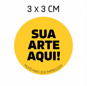 Etiqueta - 3x3cm Papel Adesivo Super Brilho Redondo ou Quadrado •    